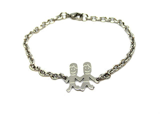 Bracciale Famiglia Maglia a Catena con Lui e Lui