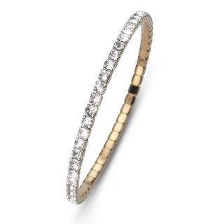 Bracciale elastico. Color oro con cristalli bianchi