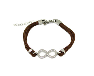 Bracciali Donna in Corda Marrone con Infinito centrale