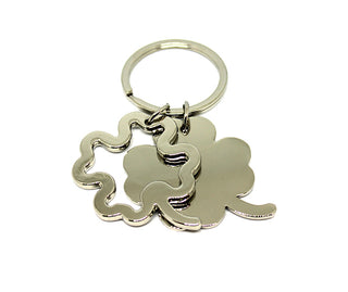 Llavero Doble de Metal con Trébol de Cuatro Hojas