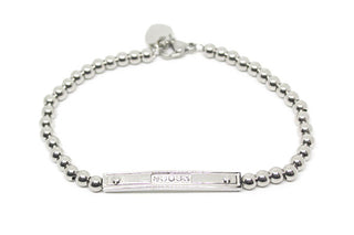 Bracciale Donna Maglia a Pallini con Piastrina centrale con Cristalli