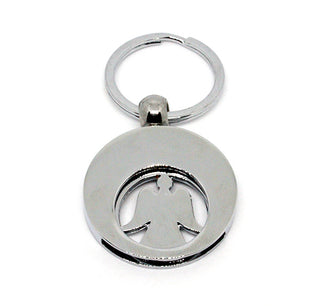 Llavero redondo con ficha de ángel