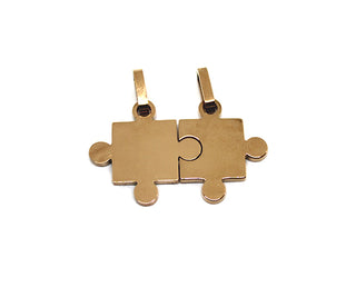 Ciondolo Oro Rosa a forma di Puzzle divisibile in due