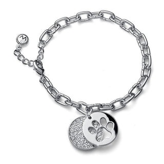 Pulsera Mylove de rodio y cristal.