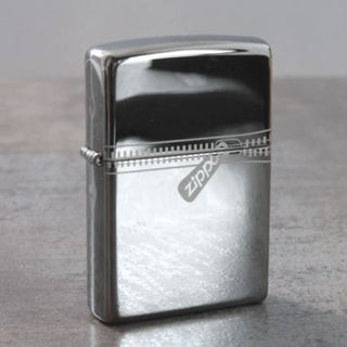 Accendino Zippo Silver con Zip della cerniera e Logo