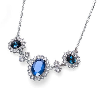 Collar de cristal azul real