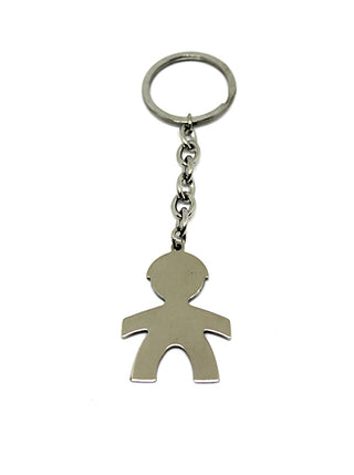 Llavero de acero con forma de niño.
