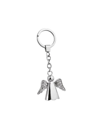Llavero con Colgante en Forma de Ángel con Cristales Blancos