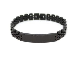 Pulsera Jubilee de malla con placa de hombre de color negro