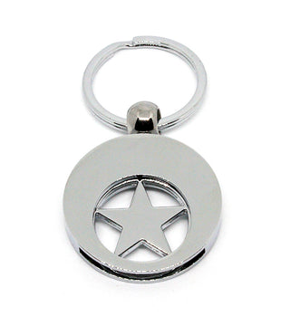 Llavero redondo con ficha de estrella