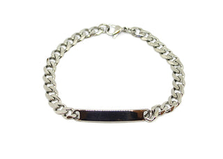 Bracciale Uomo Maglia a Catena piatta con Piastrina