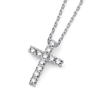 Collar cruz y cristal
