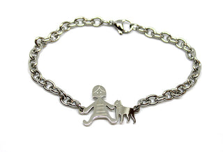 Bracciale Famiglia Maglia a Catena con Mamma e Cane