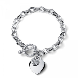 Bracciale catena con ciondolo a cuore