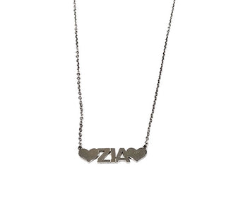 Collana Donna Maglia a Catena con Scritta Zia e Cuori