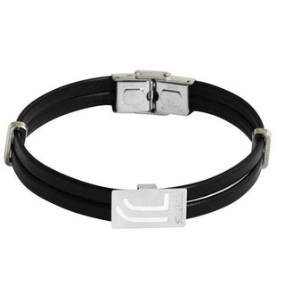 Bracciale Juve ecopelle doppio con stemma al centro