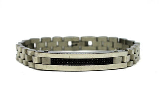 Bracciale Uomo Maglia Oyster con Piastrina lavorata