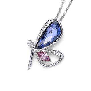 Pendente farfalla violet. Rodio
