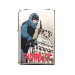 Encendedor Zippo Silver con la imagen de Diabolik y la Mole Antonelliana