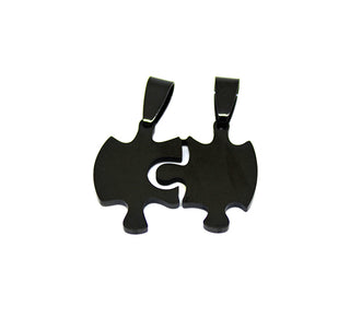 Ciondolo Nero a forma di Puzzle divisibile in Due