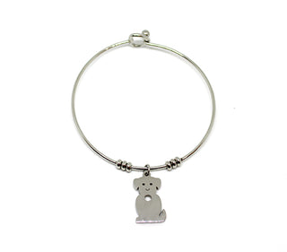 Bracciale Donna Rigido con Ciondolo Cane con Chiusura Cuore