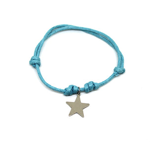 Bracciale Donna con Cordino Azzurro e Ciondolo a Stella