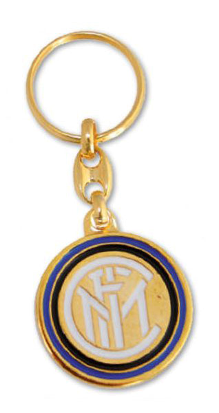 Portachiavi Inter in acciaio dorato