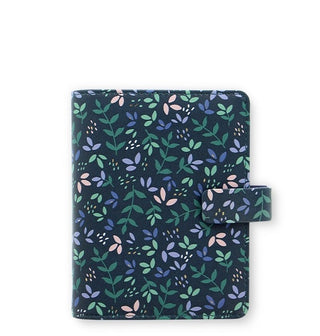 Agenda Filofax Garden piccola Blu fantasia a fiori colorati con chiusura a bottone