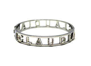 Bracciale Rigido Cristalli con nome Claudia