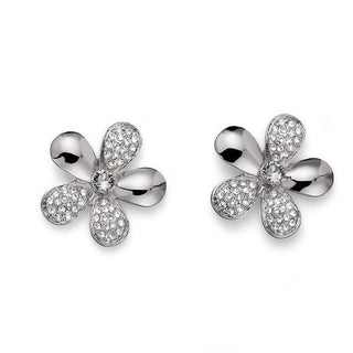 Pendientes Bloom de cristal de rodio