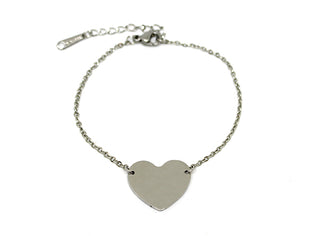 Bracciale Donna Maglia a Catena fine con Cuore centrale