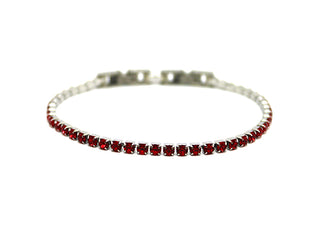 Pulsera Tenis Mujer Grande con Cristales Rojos