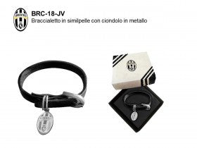 Pulsera de la Juve en símil piel con escudo colgante