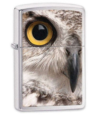 Accendino Zippo Silver con l'immagine di un Gufo