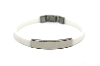 Bracciale Donna in Silicone Bianco con Piastrina