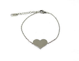 Pulsera de Mujer de Cadena Fina con Gran Corazón Central