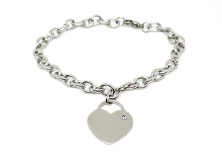 Bracciale Donna Maglia a Catena con Cuore ByClay e Cristallo