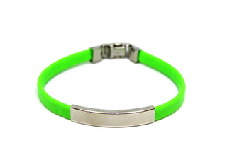 Bracciale Donna in Ecopelle Spesso Verde con Piastrina