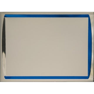 Placa Rectangular Dorada con Bordes Azules 23x18