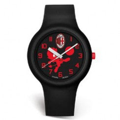 Orologio Milan in silicone nero e  dettagli rossi