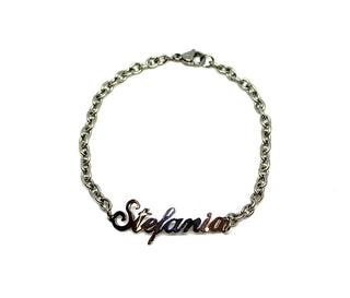 Pulsera de eslabones de cadena con nombre Stefania