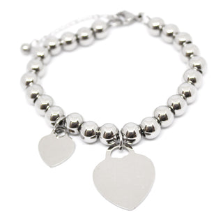 Bracciale Donna Maglia a Pallini grandi con Charms a Cuore