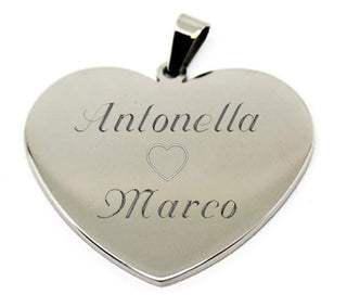 Collar de Corazón con Foto Grabada | Colgante de Acero Personalizado con Fotograbado | Cadena y Medalla | Regalo personalizado de San Valentín