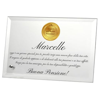 Placa de cristal de pensión personalizada | Regalo para pensionistas