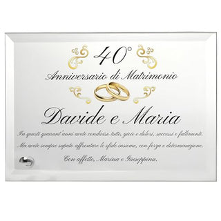 Targa Cristallo Anniversario di Matrimonio | Regalo Elegante