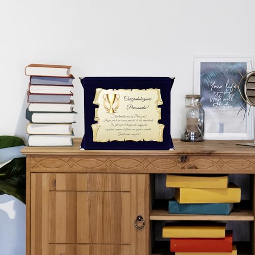 Targa Decorativa In Metallo Rahmenlos "Leggenda In Pensionamento", Regalo Originale Per Pensionati, 17x22 Cm, Made In Germany