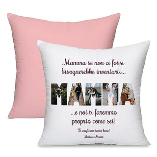 Cojín Genérico 40x40 cm Personalizado para Mamá | Almohada Mamá con Foto | Idea de regalo para el Día de la Madre o Cumpleaños | Cojín estampado con respaldo de color