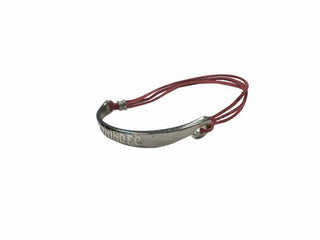 Pulsera Torino en símil piel y placa fina