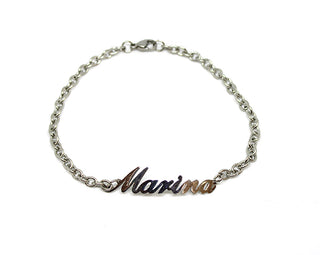 Pulsera de eslabones con nombre Marina