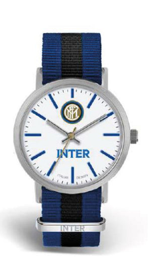 Orologio Inter in tessuno quadrante bianco